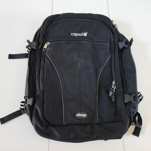 eBags Black Nylon Travel Backpack Laptop Bag with Orange Lining (Logo)